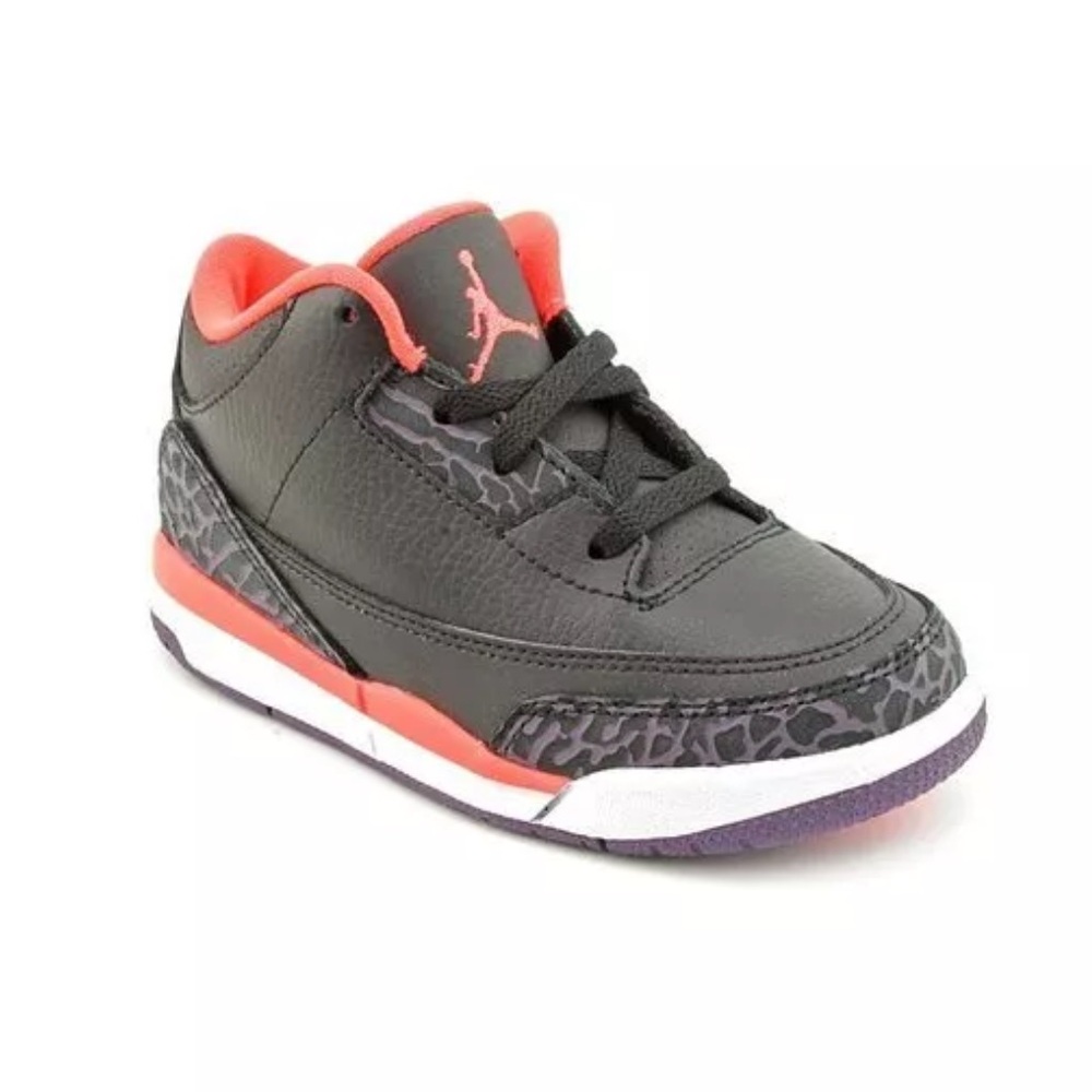 Jordan retro 3 unisex crimson purple and black sneakers 4C B1G1 50% off
